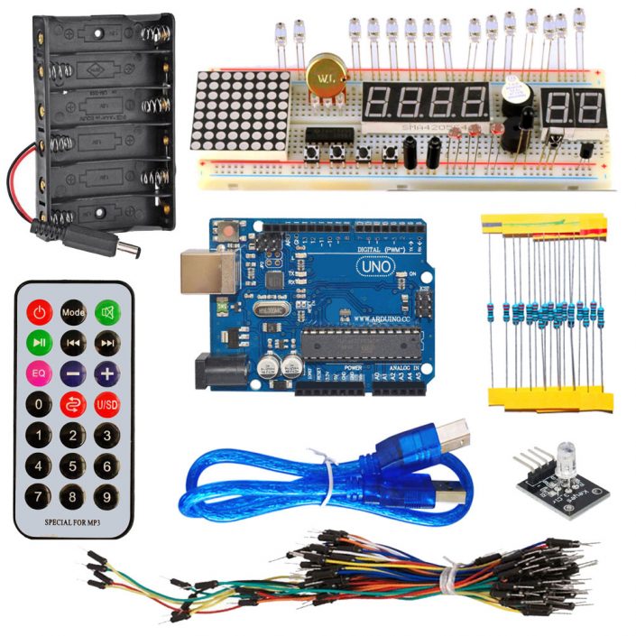 Kit starter Arduino UNO R3 avec support Step Motor / Servo / 1602