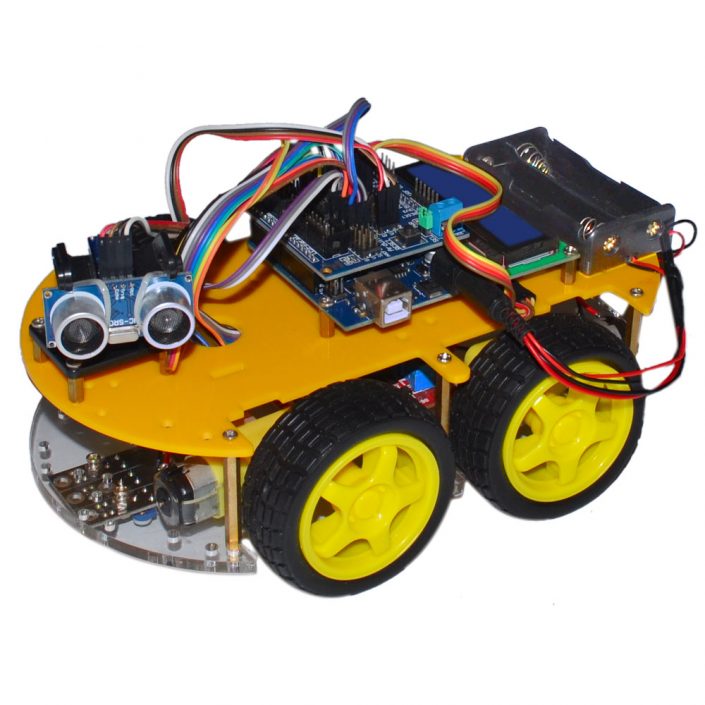 2WD DIY Object Following HC-SR04 Electric Robot Smart Car Kit For  Arduino-OKY5015 – OKYSTAR