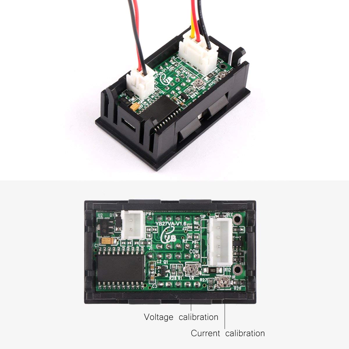 2 in1 DC Volt Amp Meter Dual Voltmeter 0.28″ 0-100V/50A Red Blue ...