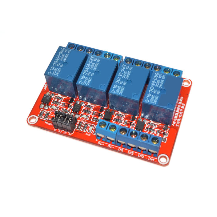 4-Channel Relay Module High Low Level Trigger Optocoupler Sensor