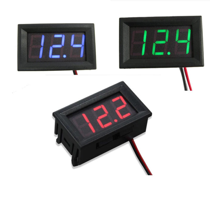 0.56" DC 5V~120V Voltmeter LED 2 Wires Digital Voltage Meter Digital Voltmeter