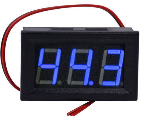 0.56" DC 5V~120V Voltmeter LED 2 Wires Digital Voltage Meter Digital Voltmeter