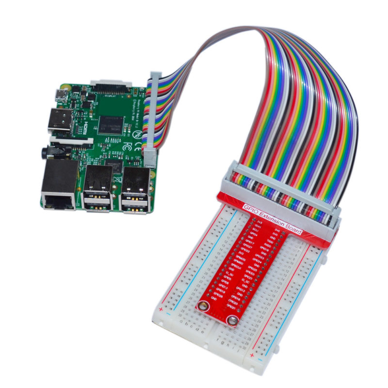 GPIO Extension Board v2.2 Ribbon Cable Breadboard For RPi -OKY1203 – OKYSTAR