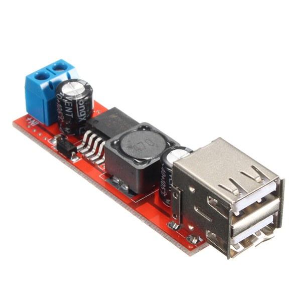 MEIRIYFA 12V to 5V USB Converter DC Buck Module 12V 36V 48V Step-Down  Convert to 5V Dual USB Female 10-55V to 5V 3A 15W Adapter DC to DC  Regulator Car