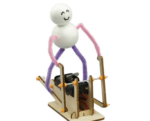 running wooden robot