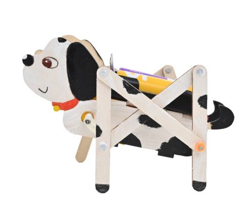 wooden mechanical dog