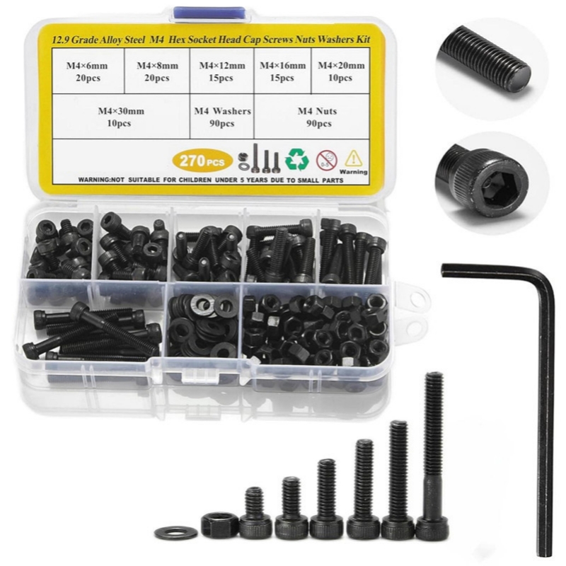 270pcs M2 metric hexagon head screws set