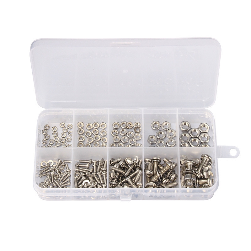 120pcs boxed round head bolt nut washer kit